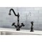 Kingston Brass KS1235PKXBS 8" Centerset Deck Mnt Kitchen Faucet W/Brass Sprayer, Brnz KS1235PKXBS - alternate 2